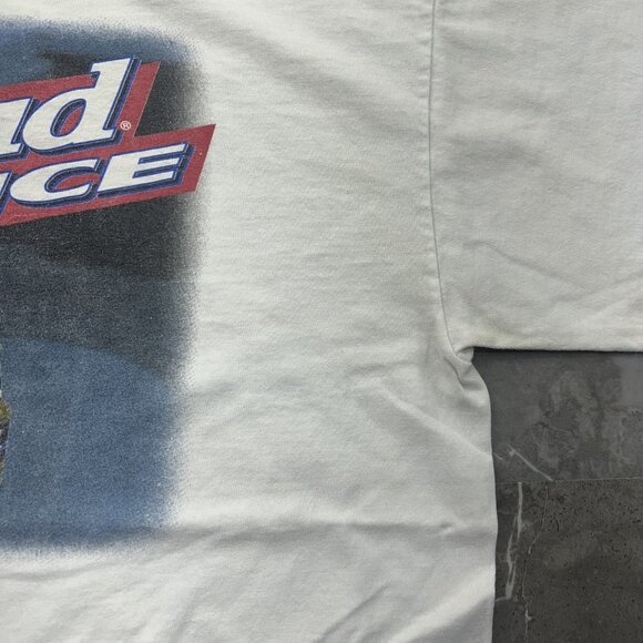 Vintage Bud Ice Shirt Mens XL White Beware The Penguins Wild Oats Beer Promo 90s - Picture 11 of 15